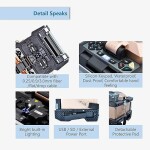 QIIRUN High Precision Fusion Splicer Fiber Optic with 4.3-inch Touch Screen, Fusion Splicing Kit Featuring 7s Splicing and 18s Heating for FTTH (6481B