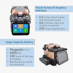 QIIRUN High Precision Fusion Splicer Fiber Optic with 4.3-inch Touch Screen, Fusion Splicing Kit Featuring 7s Splicing and 18s Heating for FTTH (6481B